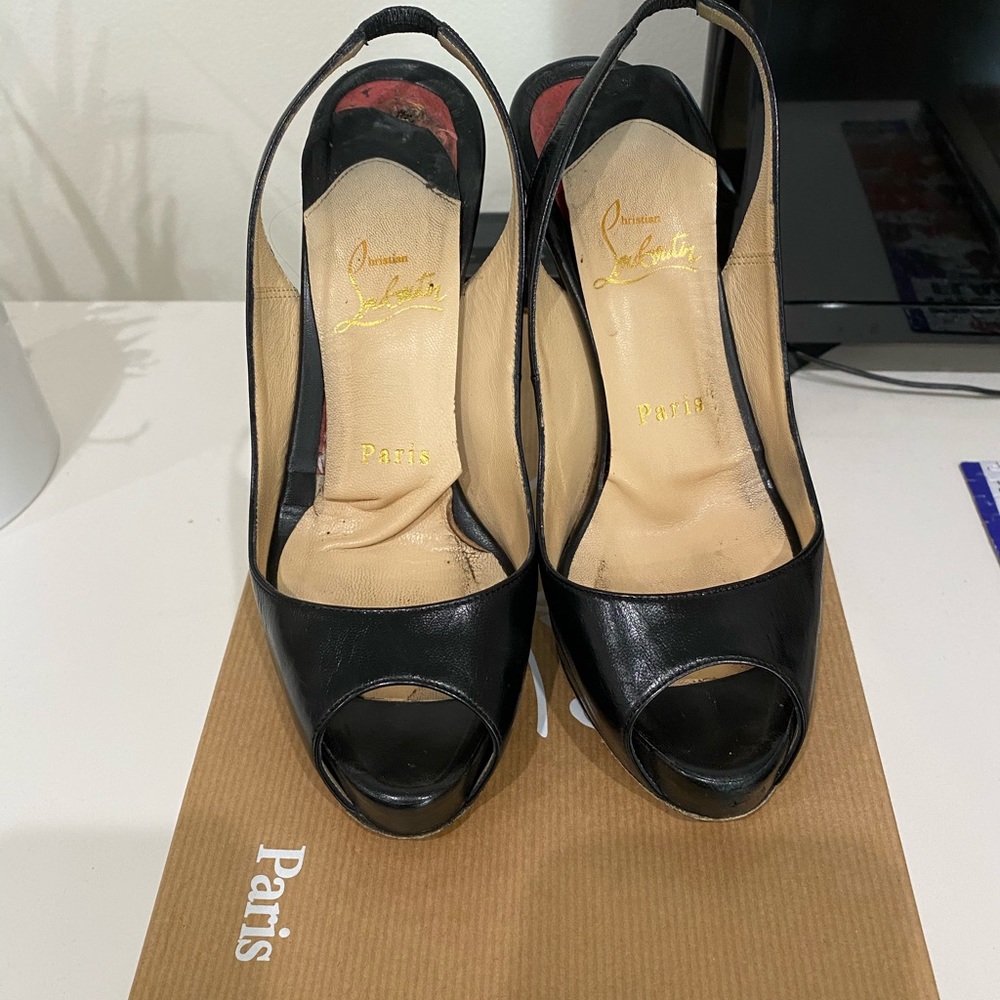 Christian Louboutin Black Prive Slingback Pumps 6